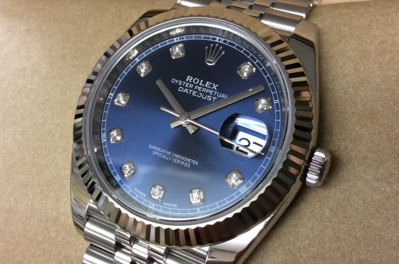 ロレックス デイトジャスト41 青 g ランダム番 ジュビリーブレス 17年印 大黒屋時計館中野店