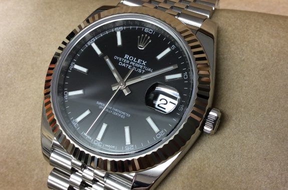 ロレックス デイトジャスト41 黒バー ランダム番 5連ジュビリーブレス 大黒屋時計館中野店